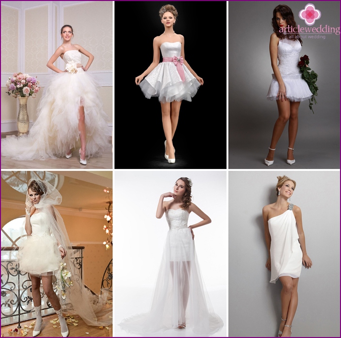 Unusual wedding mini dresses