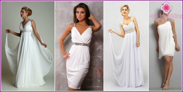 A menyasszonyi görög ruhák stílusai