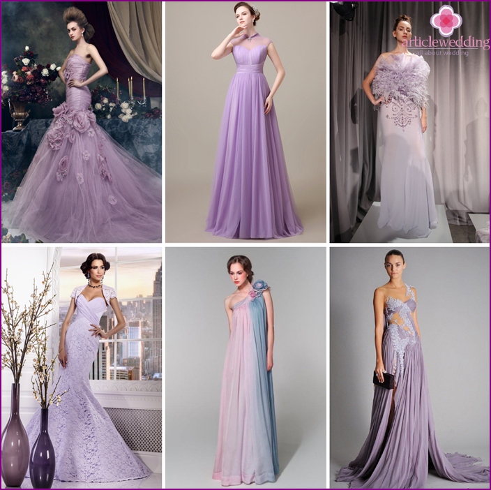 Gray-purple model is suitable for any style of wedding