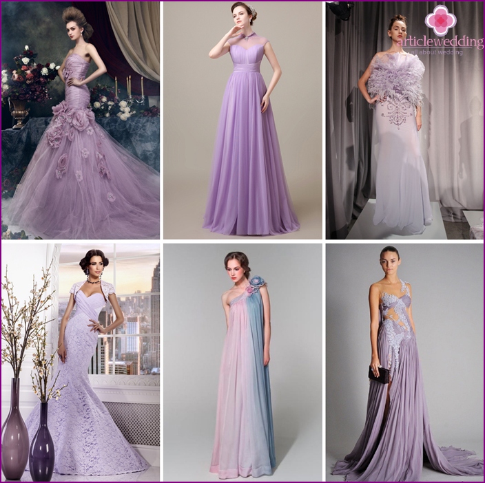 Le modèle gris-violet convient à tous les styles de mariage