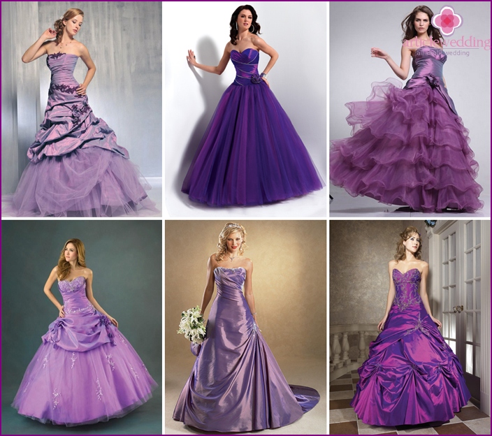 Fashionable purple wedding dresses