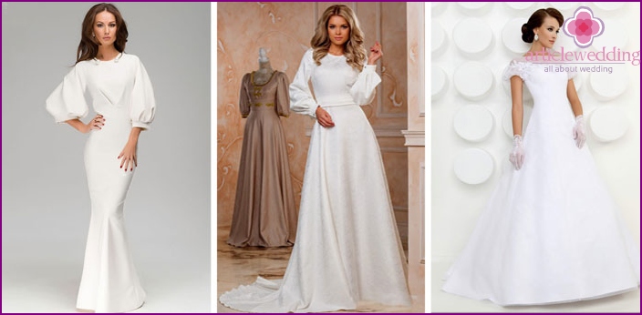 Types of a classic lantern sleeve on wedding dresses