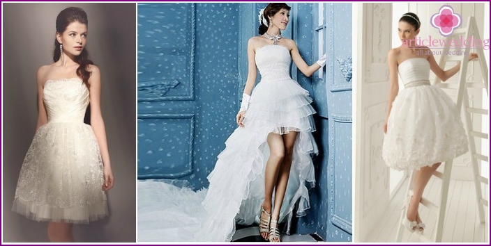 صورة لفساتين زفاف قصيرة مع تنورة كاملة