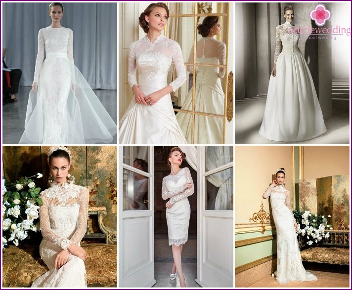 Wedding dresses that completely cover the arms and neckline