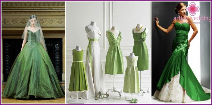 Holiday green shades for brides