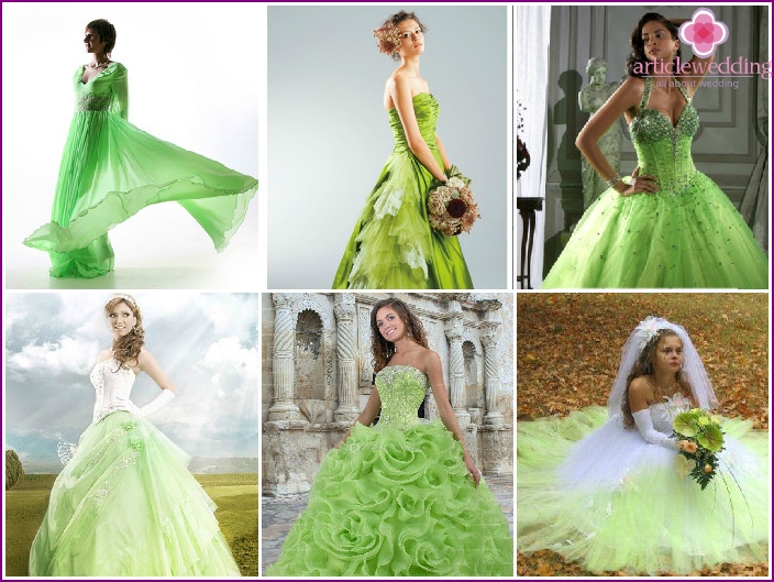 ظلال التفاح الأخضر للعروس