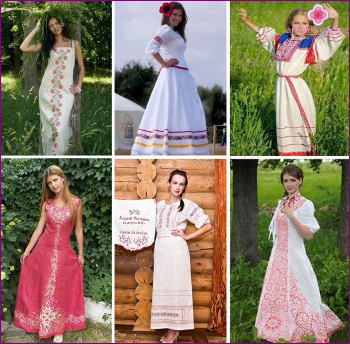 ملابس الزفاف على الطراز الروسي