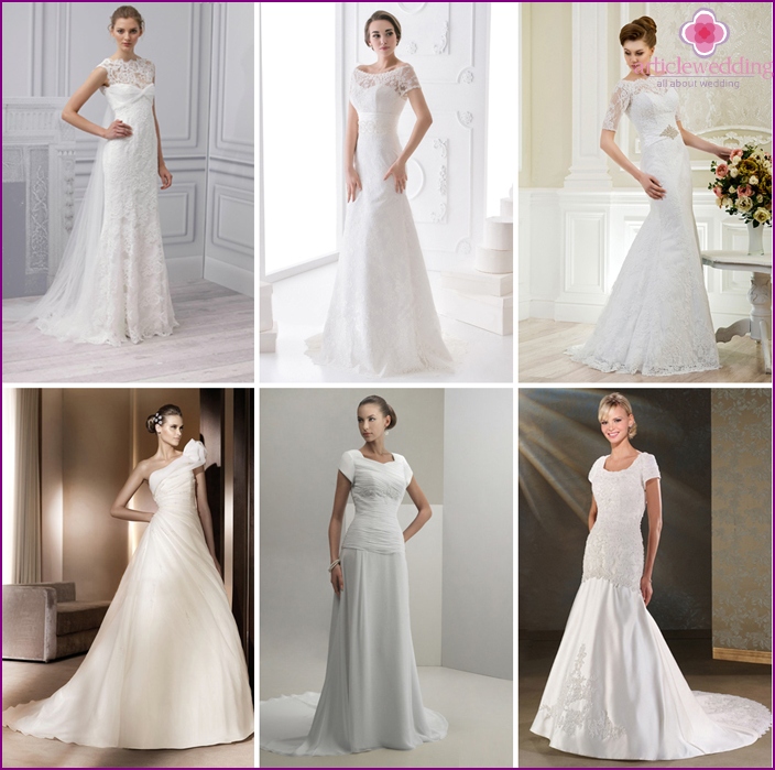 Dress for brides with closed shoulders