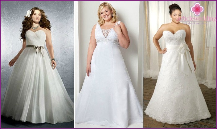 Wedding dress-a-line to a full bride