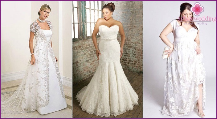 Lace dresses to full brides