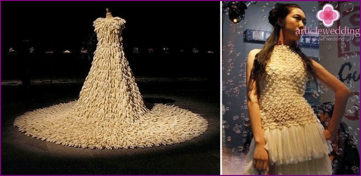 Condoms - material for creating an unusual dress