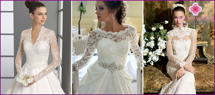 Closed wedding dresses with long sleeves