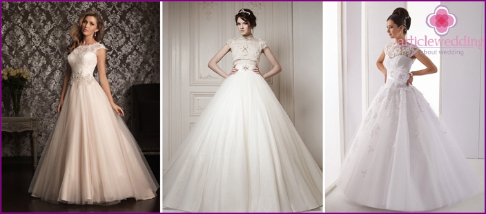 Lush closed wedding dresses