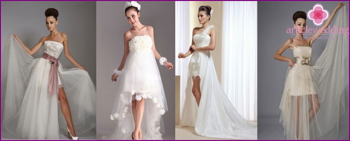 فستان زفاف قصير مستقيمة