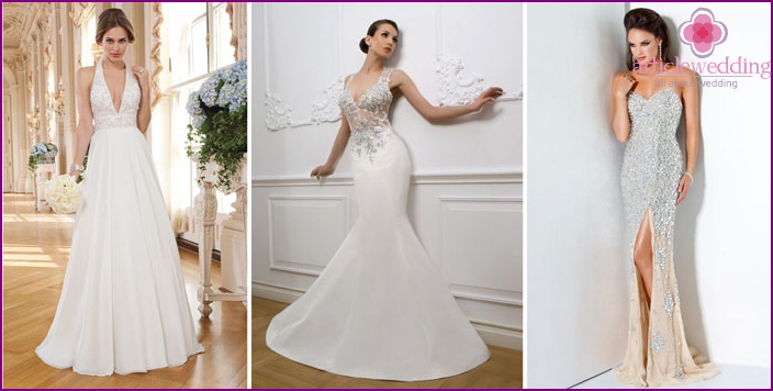 Empire style wedding dress with gemstones