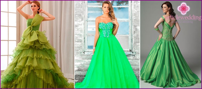 Green wedding dress