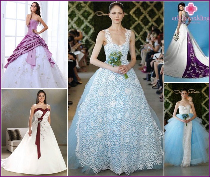 A menyasszony ruhája színes díszítéssel