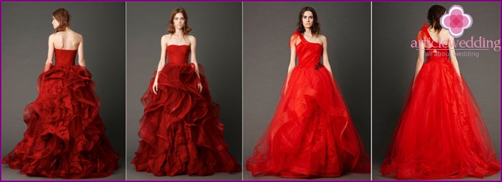 Trendiga röda bröllopsklänningar