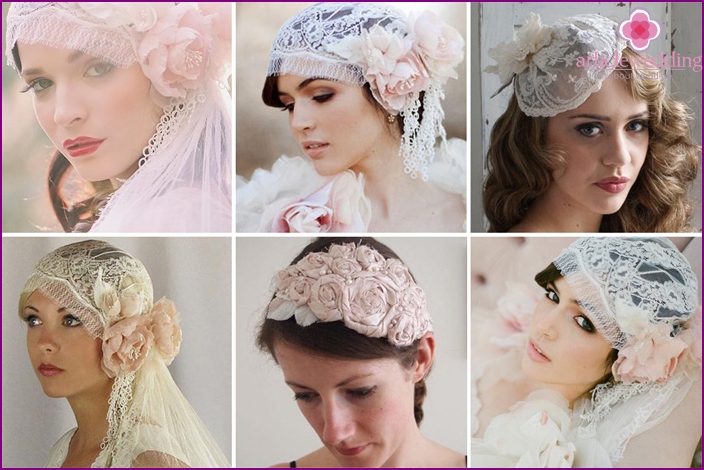 Fabric flower - spectacular decor of the bride’s beanie