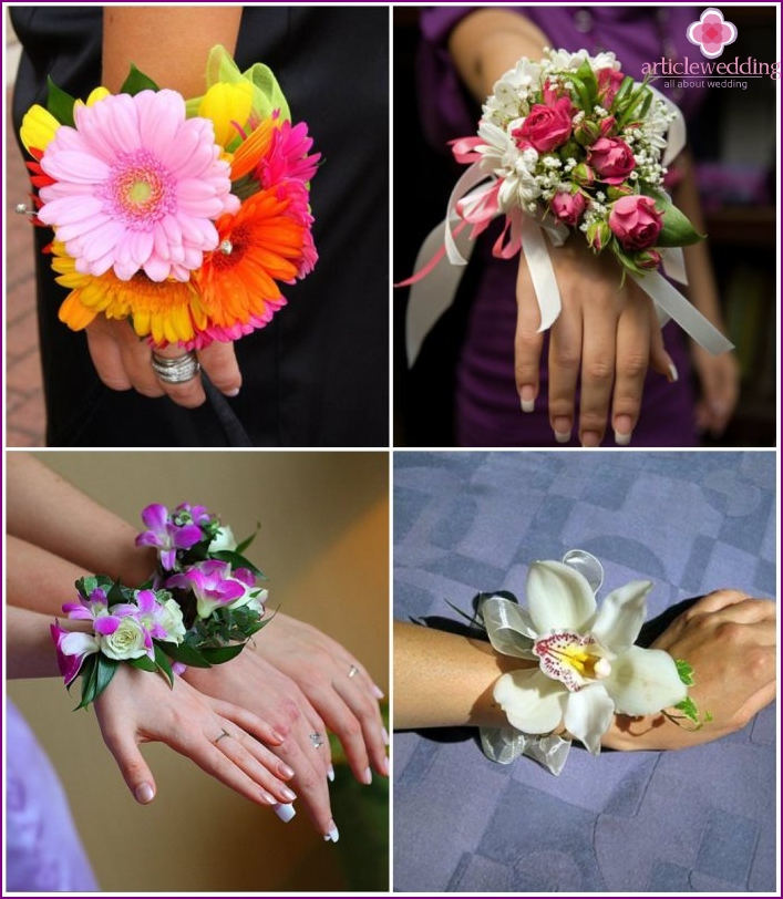 Fresh flowers bride wrist bracelet