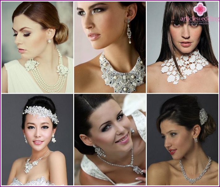 The right choice of jewelry for the bride