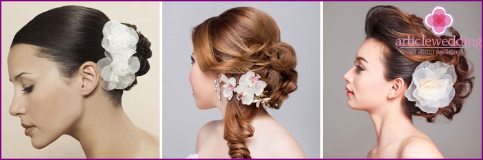 Flower comb accentuates the image of the bride