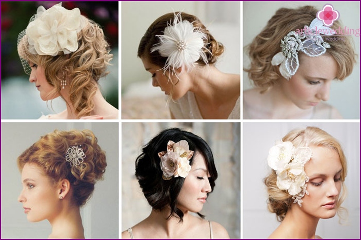 Decorative hairpin for decorating a wedding hairstyle