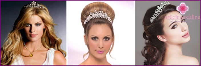 Wedding hairstyles with diadem and tiara