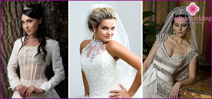 Wedding dresses and tiaras