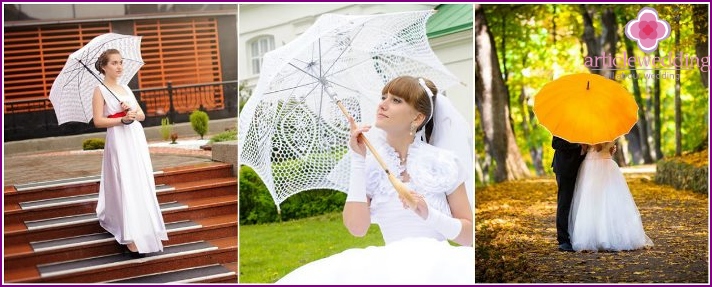 Choose an umbrella for the bride