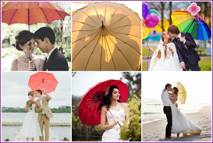Colored umbrella for honeymoon