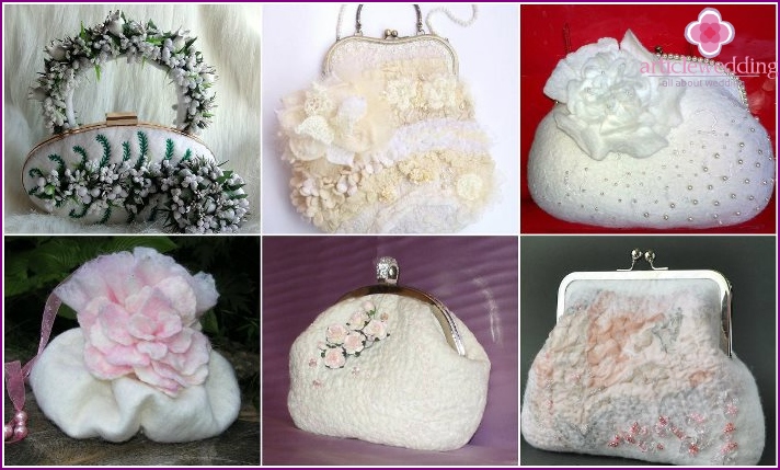 Felted handbag for a wedding look