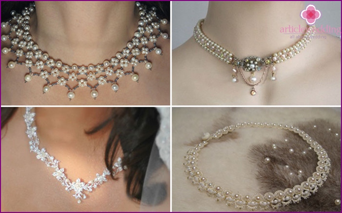 Jewelry with a combination of beads and pearls