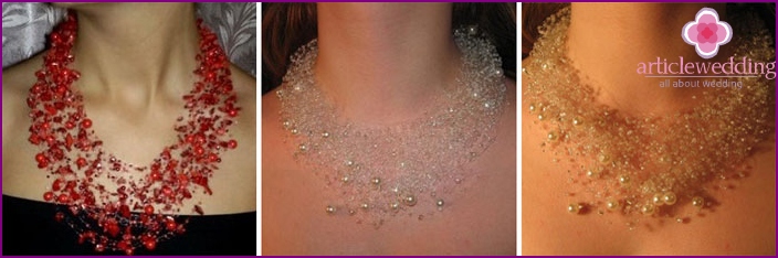 Airy Beaded Wedding Necklace