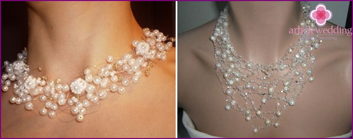 Voluminous necklaces for brides