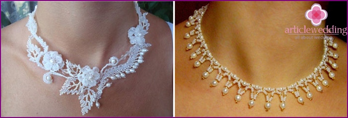 Delicate necklaces for brides