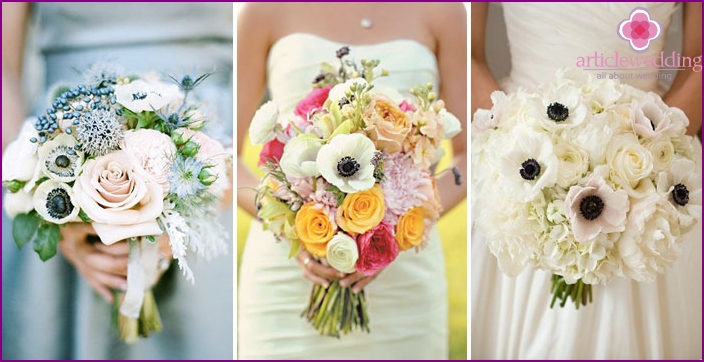 Strauß für die Jugend: Anemonen mit Rosen