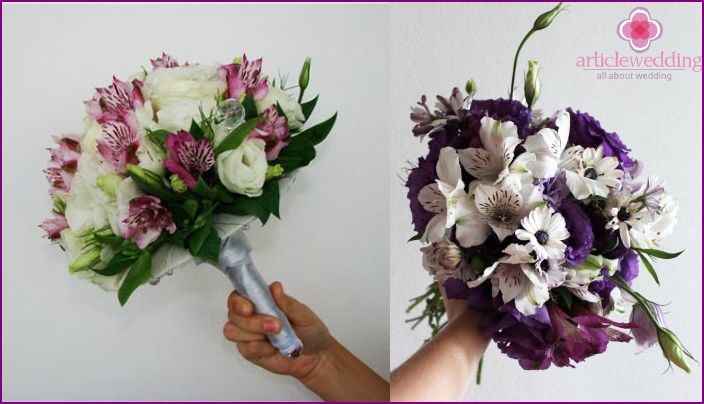 Arranjo de flores de Eustoma com alstroemeria