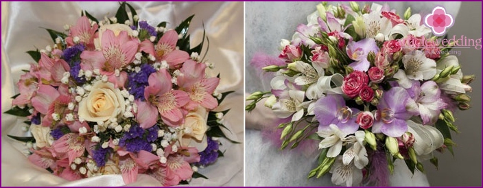 Bouquet de mariée avec beauté péruvienne