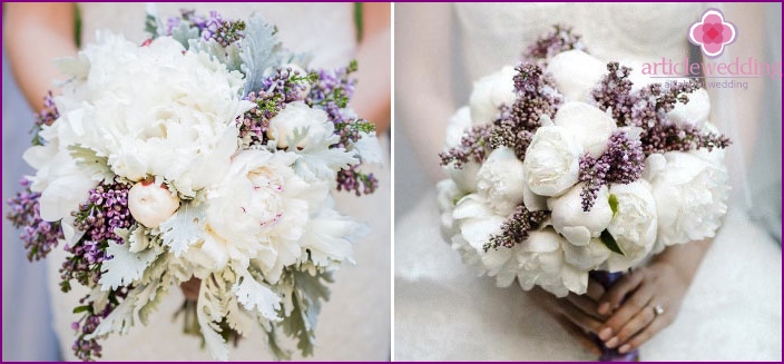 Lavender provence combined with satin peonies