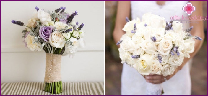 Lavender bouquet with orchids - a wonderful creation