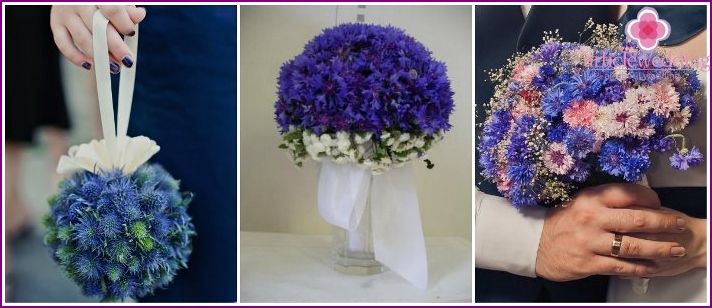 Cornflower bouquet de noiva para o casamento