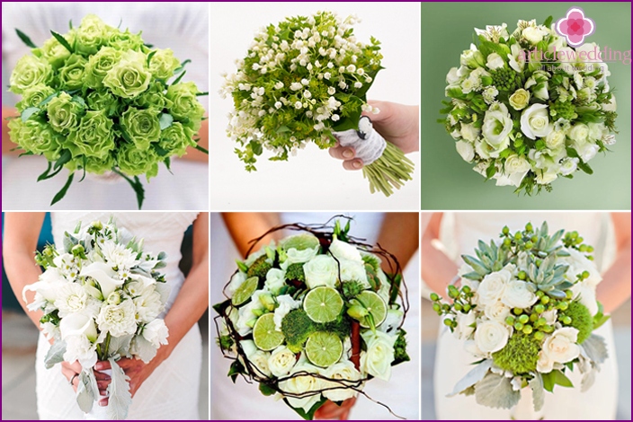 white and green honeymoon compositions
