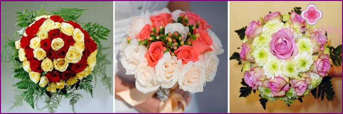 Biedermeier alakú esküvői virágok