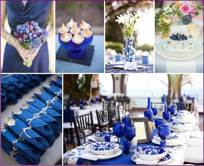 White-blue color for an unusual wedding