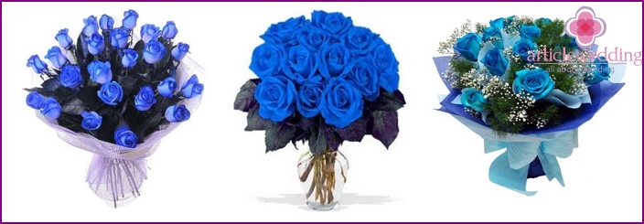 باقة الزفاف: الورود الزرقاء