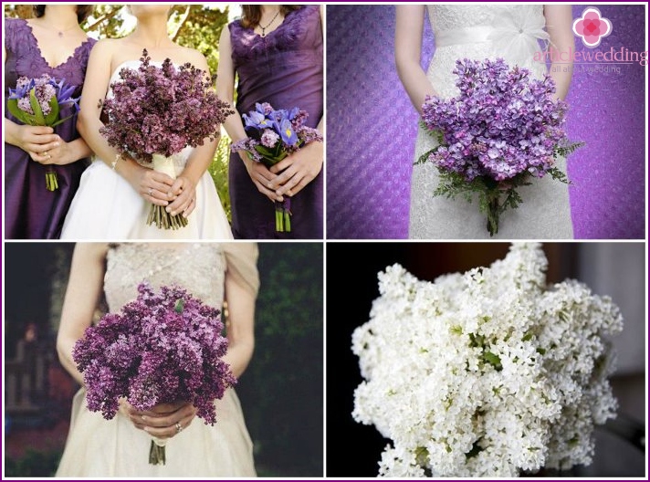 Mono-bouquet lilla per un matrimonio