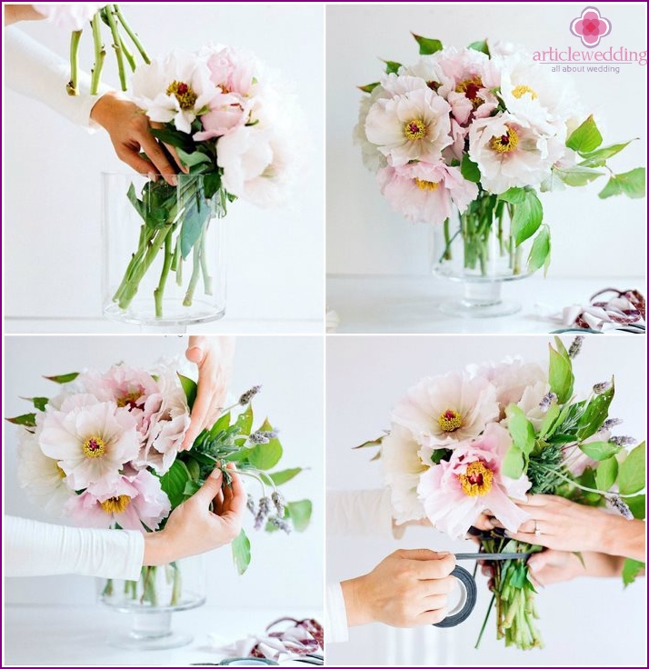 How to create a wedding flower arrangement with peonies