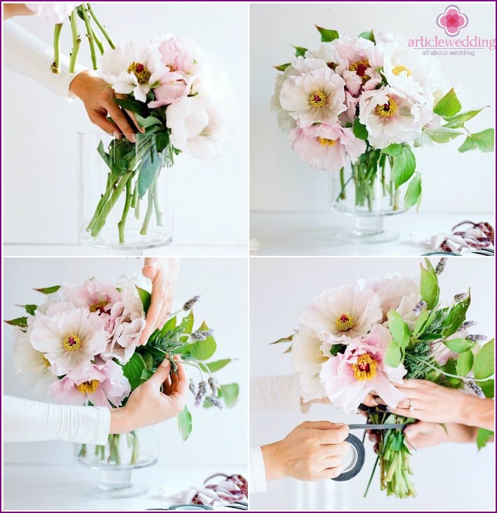 Comment créer un arrangement de fleurs de mariage avec des pivoines