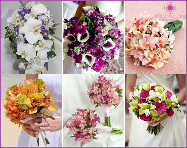 Bridal bouquet with orchids and alstroemeria